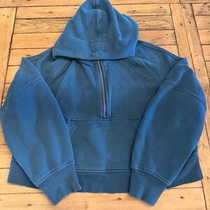 Lululemon Teal Blue Scuba Oversized Half-Zip Hoodie - Size M/L